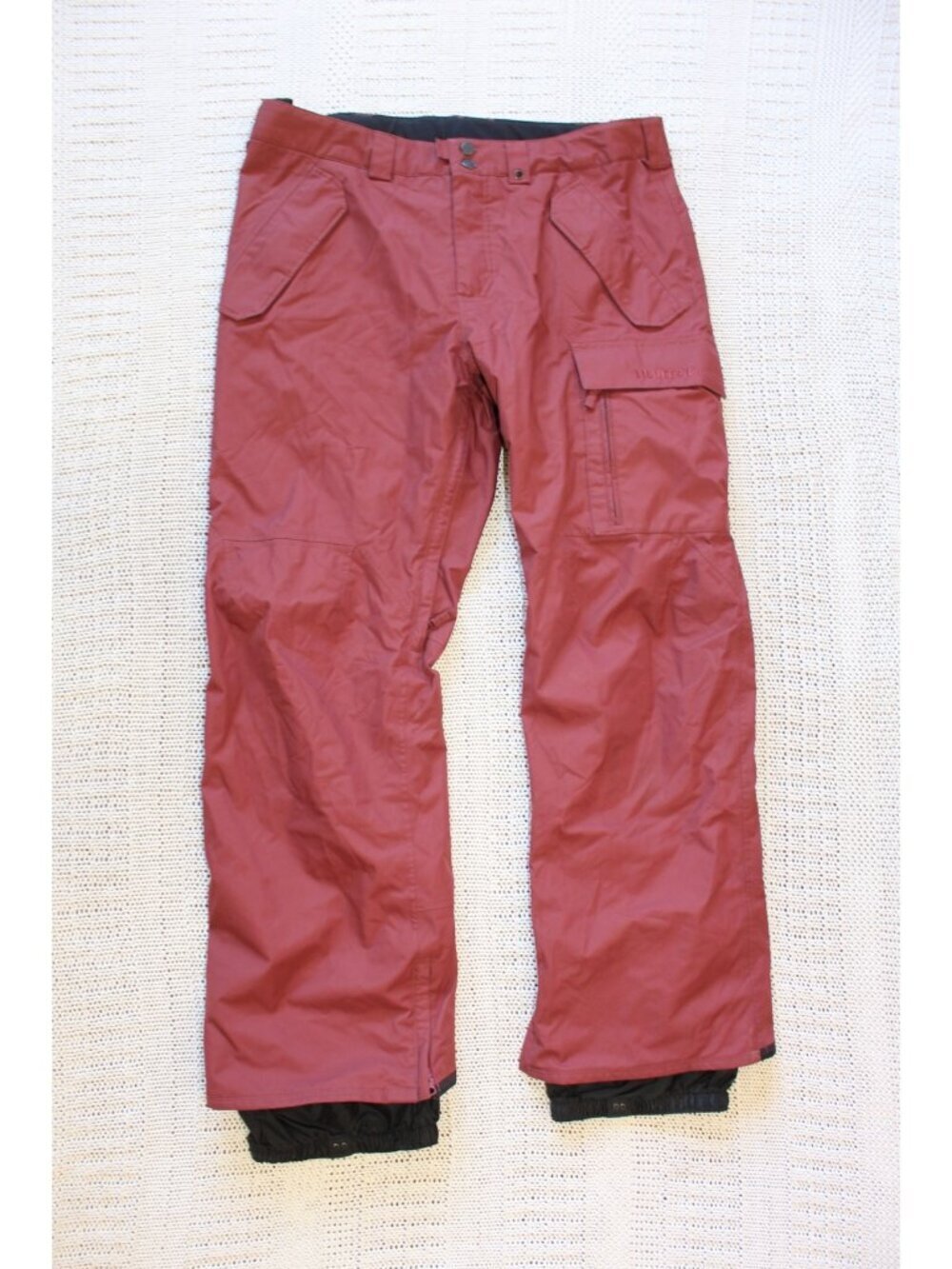 Burton Snowboard Cargo Pants XL maroon elastic Inner Boot Gaiters Outdoor Winter